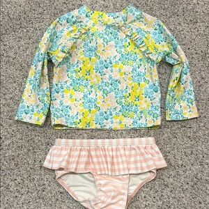 Tucker + Tate Girls Floral Long-Sleeve Rash Guard Set